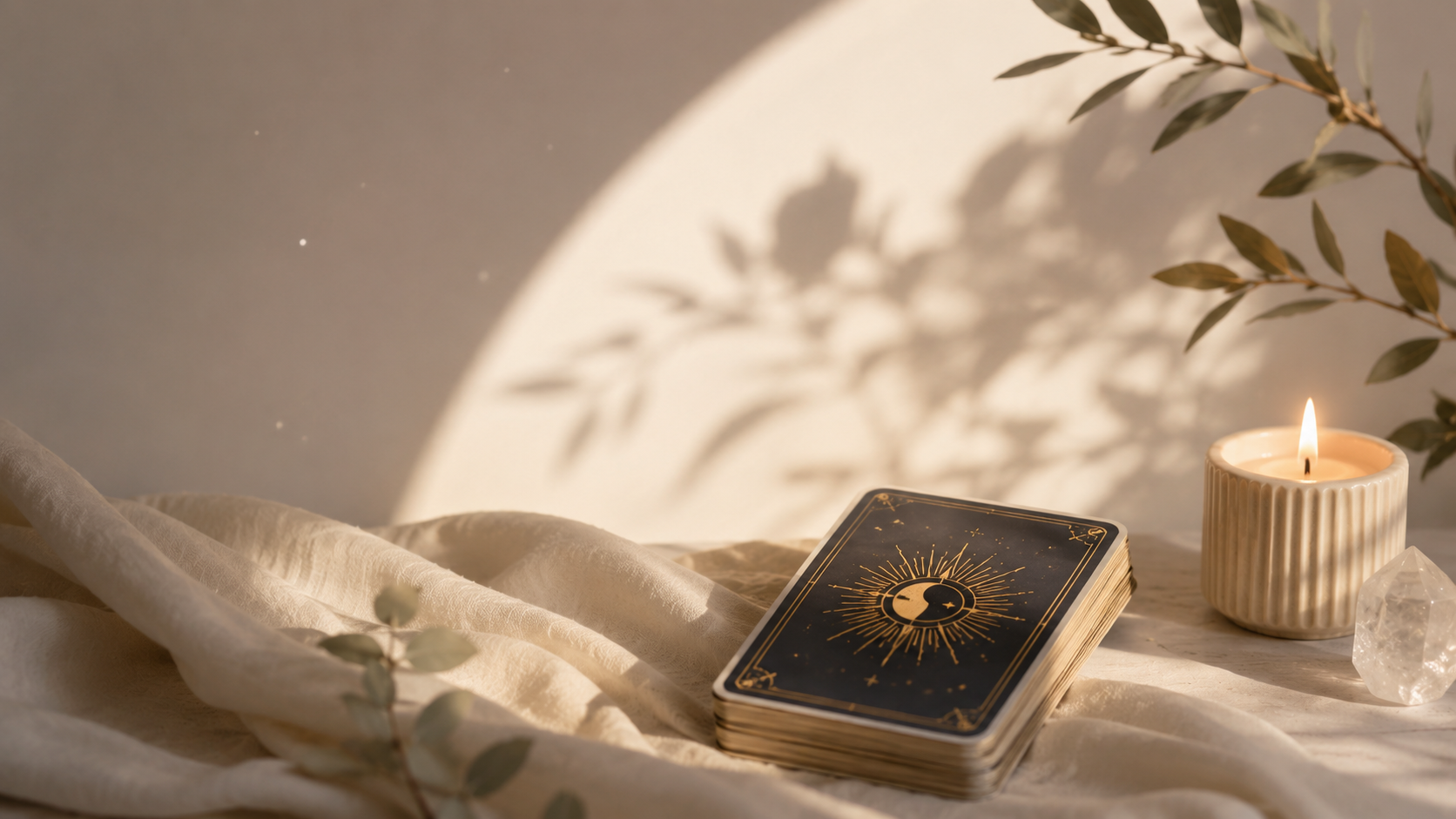 Lectura de tarot a la luz de una vela
